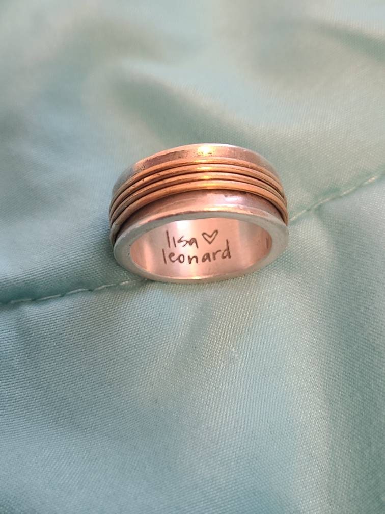 Sterling silver lisa Leonard designs, "you have my heart", size 8 women's statement ring, unique copper wire design