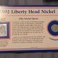 1892 liberty v nickel with postal commemorative card and stamp, the opening of Ellis Island, coin collecting for him