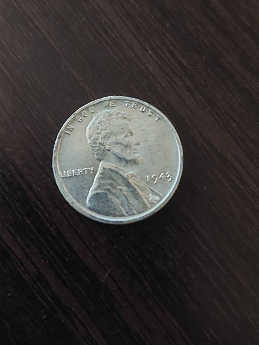 Steel penny, 1943p almost uncirculated high grade world War two coin, us coin collecting