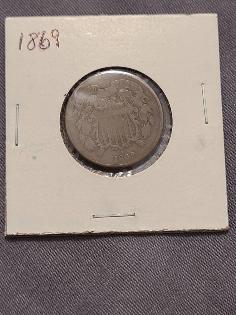 1869 civil war era better date two cent piece  fine choice coin , cheap shipping