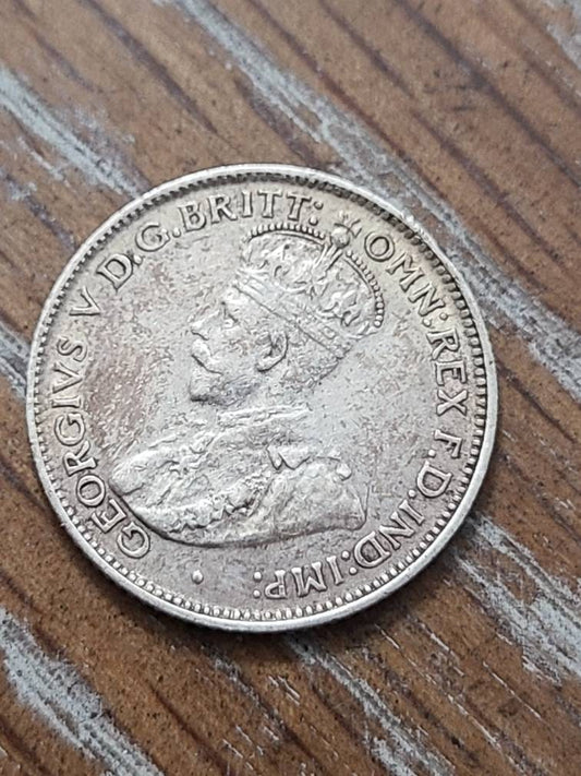 1935 australia sterling silver sixpence coin, lucky wedding coin, high grade semi key better date