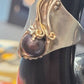 Vintage isreali designer hagit gorali sterling silver statement ring,  with center black pearl and gold Tone accents, amazing gift for her