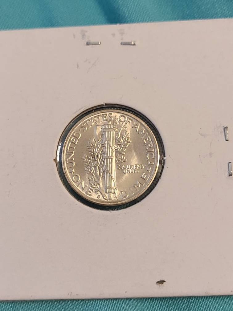 1941s gem uncirculated mercury dime, beautiful coin full split bands, 90 percent silver