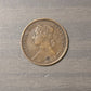 1862 british farthing, lovely foreign copper coin, high grade English antique coin