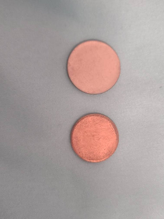 Two mint error coins, blank planchet penny and nickel, collectible authentic us mint errors