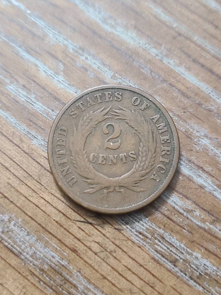 1869 civil war era better date two cent piece  fine choice coin , cheap shipping