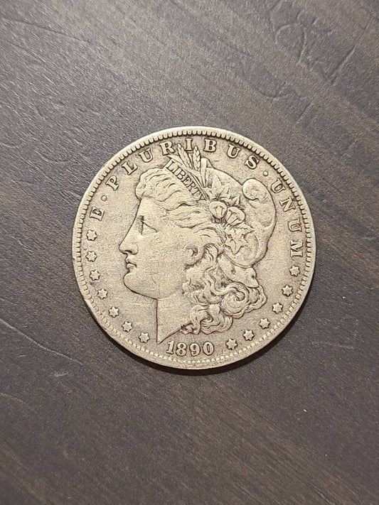 1890o morgan silver dollar coin,  authentic antique American currency, new Orleans mint, gifts for him