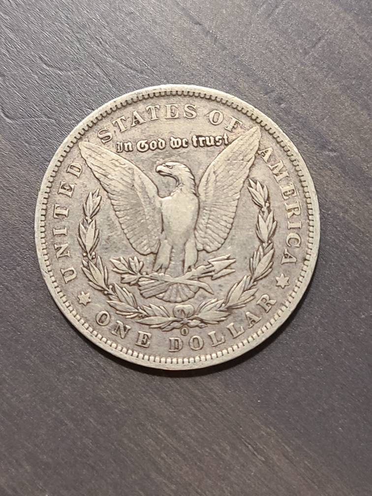 1890o morgan silver dollar coin,  authentic antique American currency, new Orleans mint, gifts for him