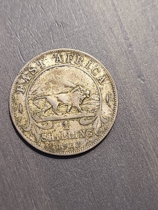 1922 east Africa silver shilling coin, antique collectible Ghana world coin