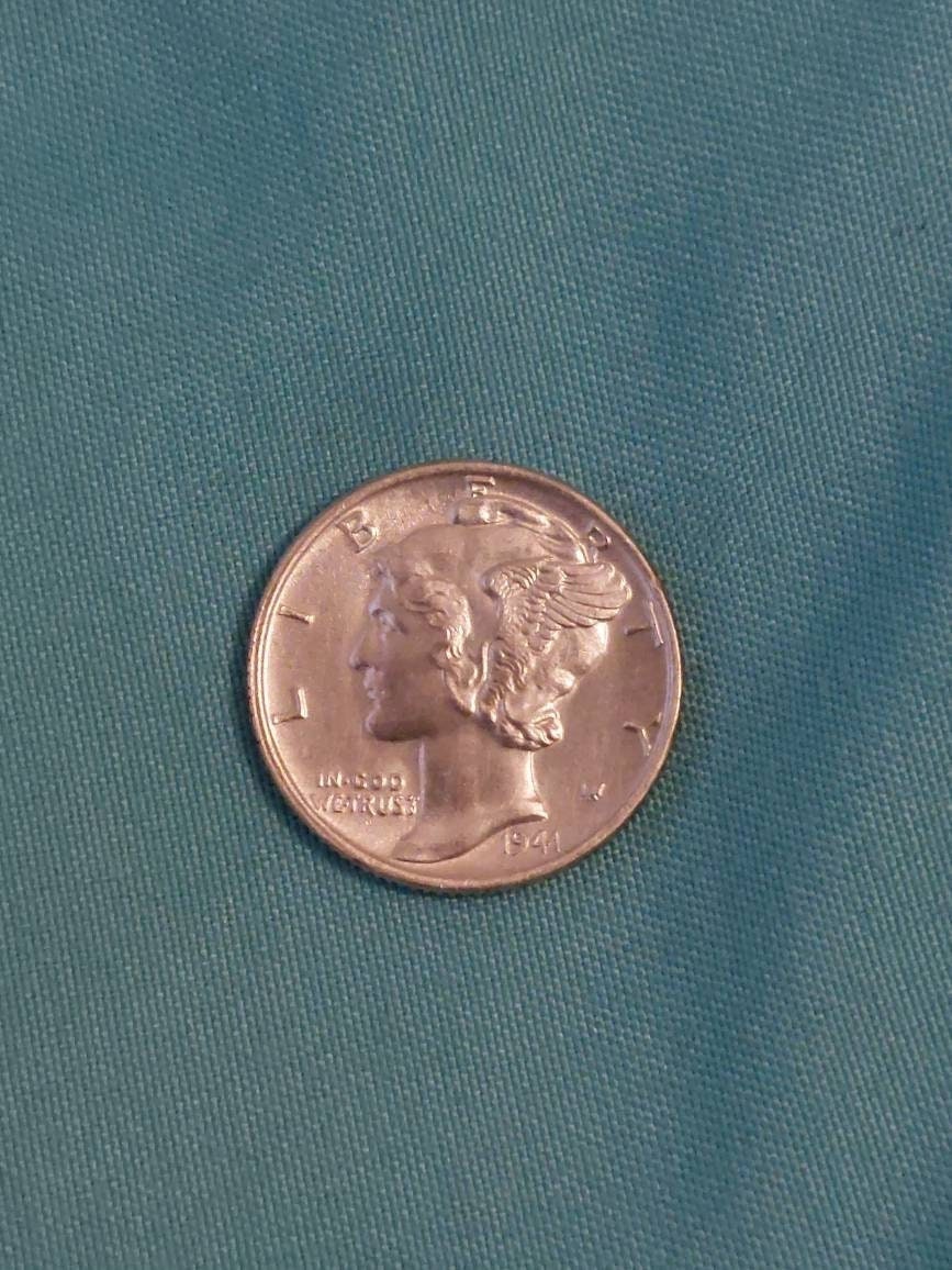 Mercury Silver dime, 1940s date high grade example similar to one displayed, you get one very nice world War two era American silver dime