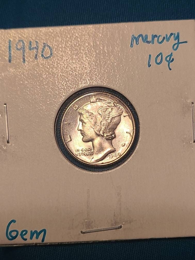 1940s beautiful uncirculated mercury silver dimes, pick your date, some with fsb and close to gem, 90 percent silver coins