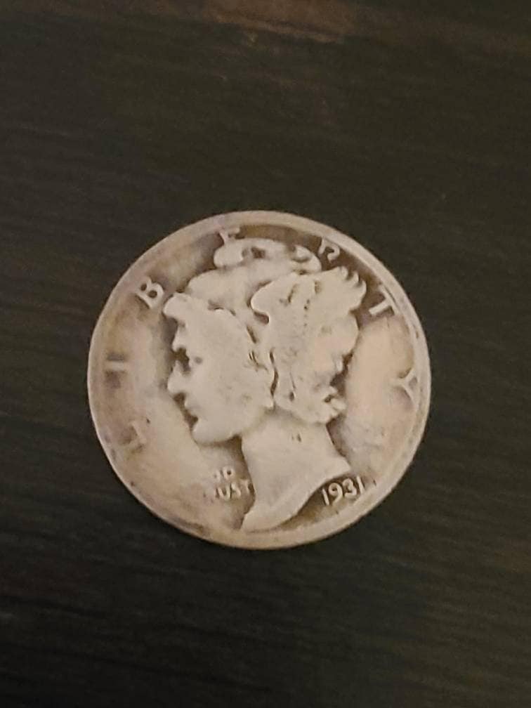 1931 better date mercury dime better date fine condition, 90 percent silver coin