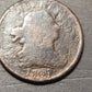 1807 half cent coin, extremely rare near colonial issue us type coin, American history