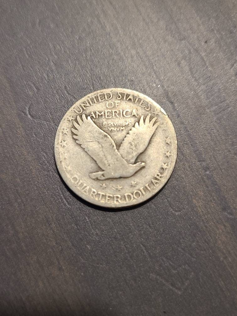 1927d standing liberty quarter, semi key date low mintage 90% silver, us coin collecting, gifts for him