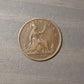 1862 british farthing, lovely foreign copper coin, high grade English antique coin