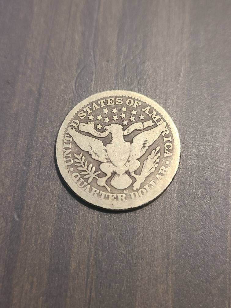 1901o barber silver quarter, antique higher us coin  very rare date American coin collecting, semi key date