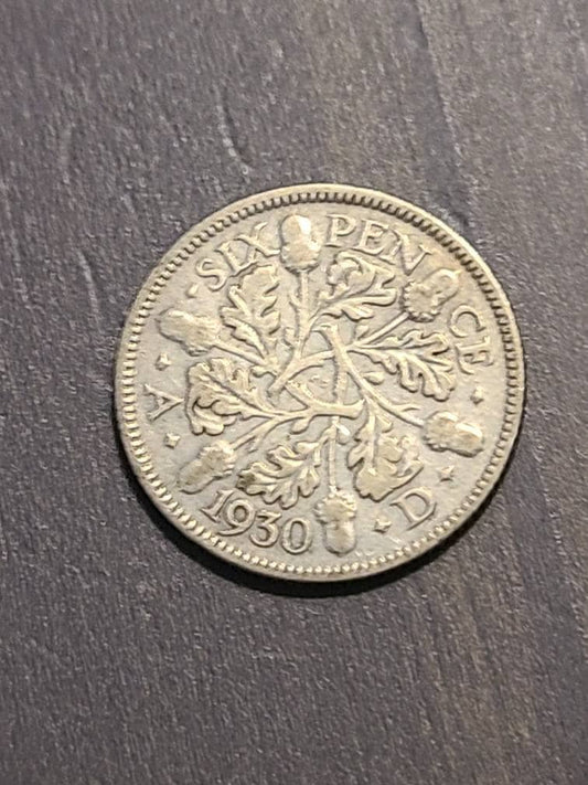1920s silver sixpence for groom shoe wedding gift silver coin good luck brides -- solid actually silver, British and irish, wedding day
