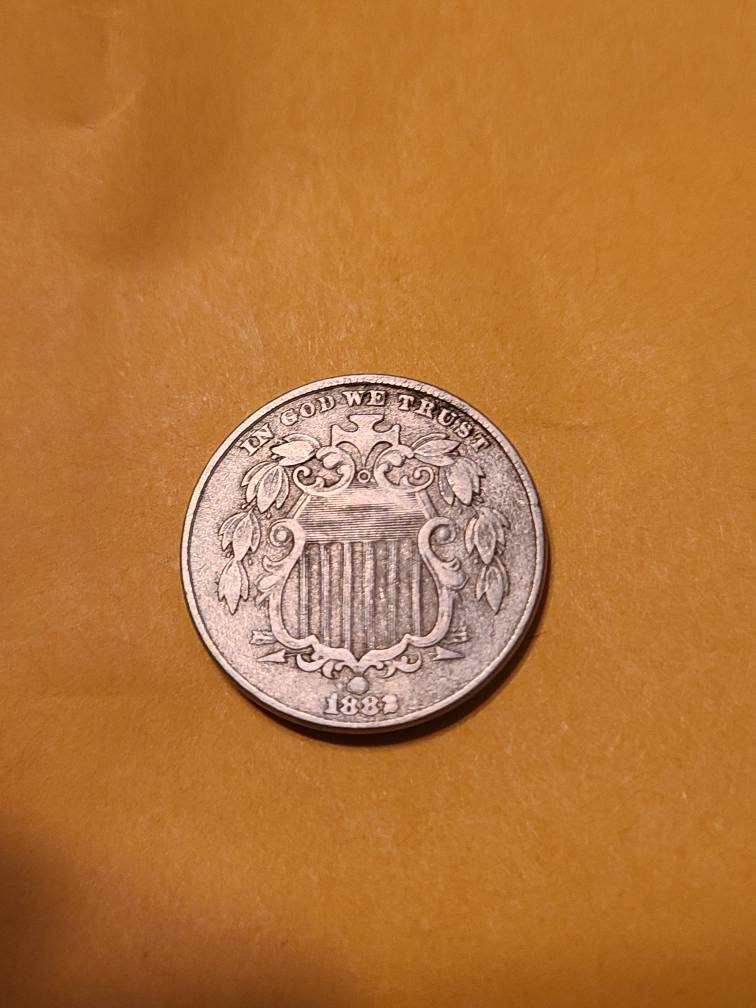1882 American shield nickel, high grade original extra fine, rare us type coin collecting, rare old gifts for him