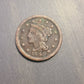 1848 American antique large cent coin, old coin collecting,  better date us coin