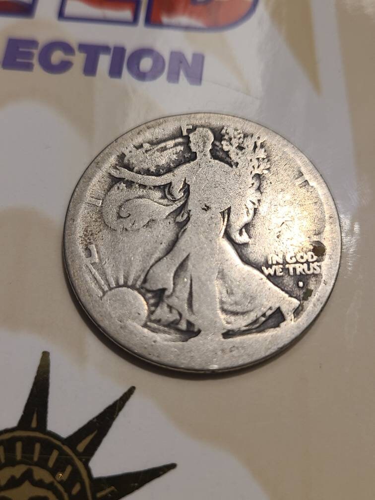 1916s alking liberty half dollar, very nice better coin low mintage, us coins, gifts for him coin hole filler rare