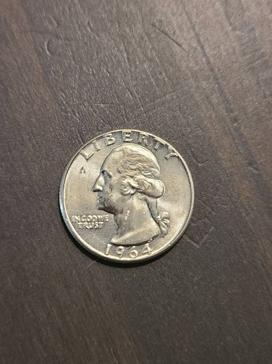 uncirculated Washington Silver Quarter coin, one uncirculated 1950s-1960s date mint state 90 percent silver quarter dollar, coin collecting