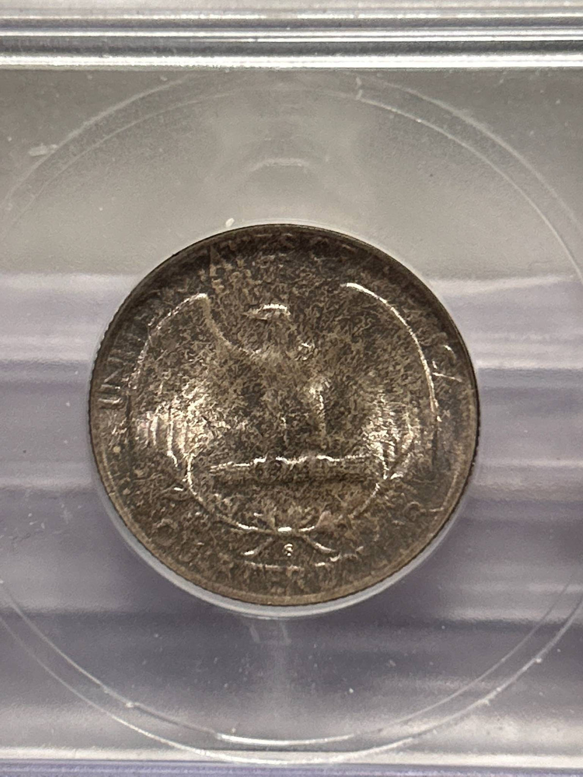 1950s Washington Silver Quarter coin, uncirculated ICG graded ms66 gem coin with gorgeous mint toning, 90 percent silver gift for him money