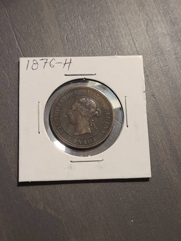 1876h Canada large cent early date queen Victoria coin