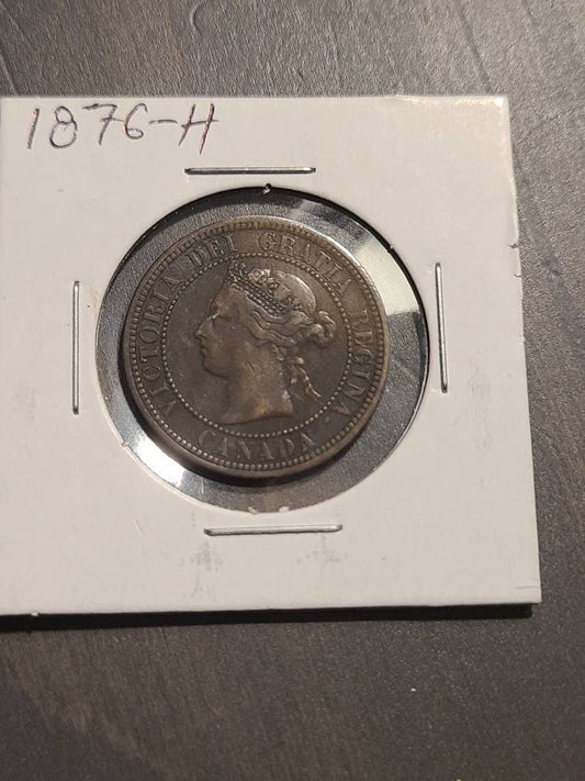 1876h Canada large cent early date queen Victoria coin