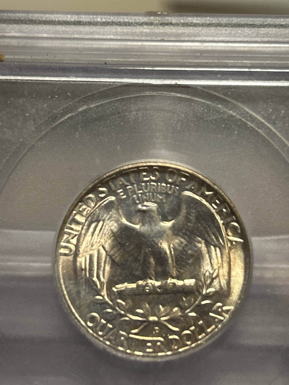 1953s Washington Silver Quarter coin, uncirculated ICG graded ms66+ gem coin with gorgeous mint toning