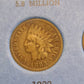 5 Indian Head Penny,  1800s better date copper antique American coin collecting,  one from my collection
