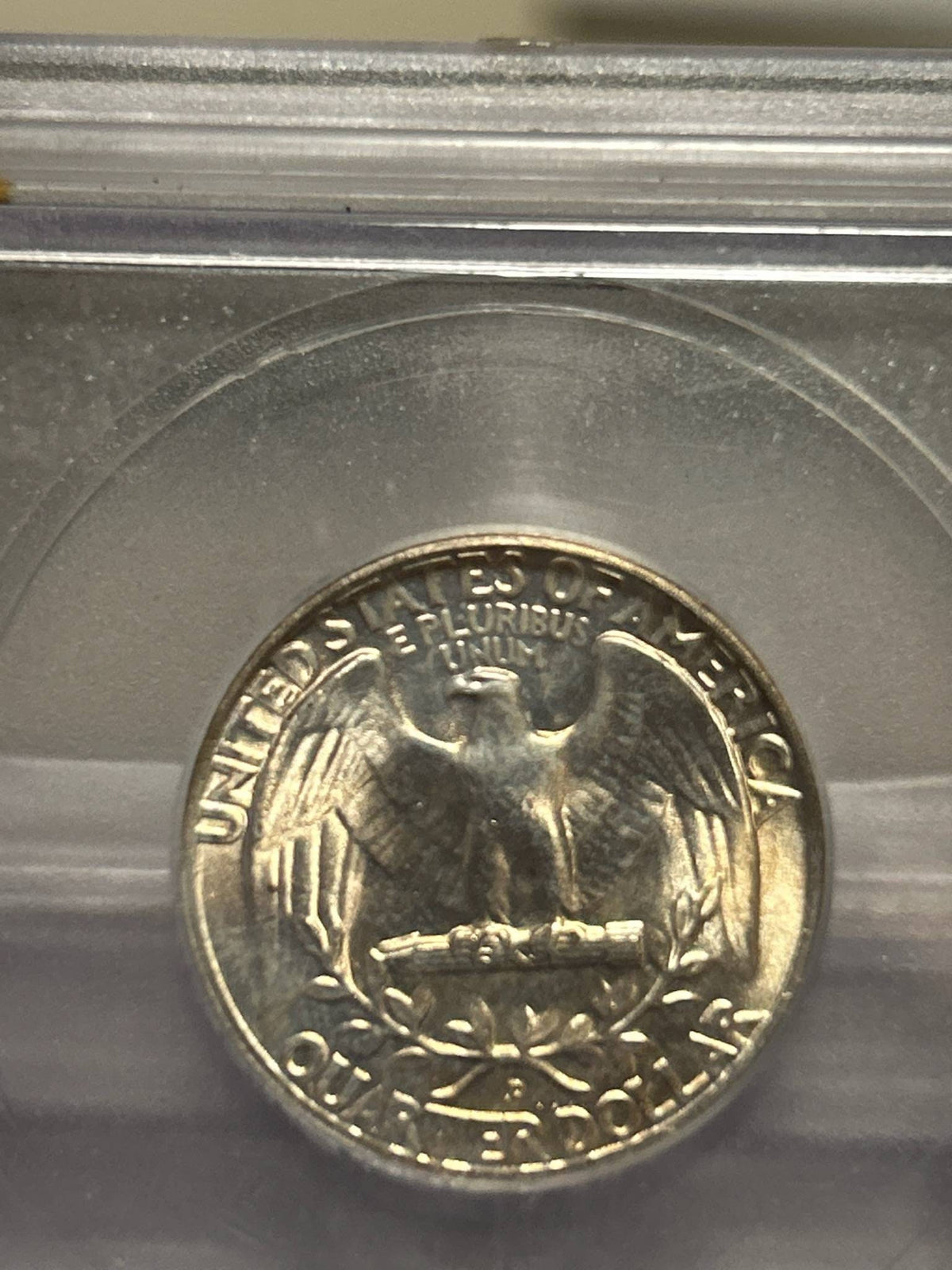 1954d Washington Silver Quarter coin, uncirculated ICG graded ms67 superb gem coin with gorgeous mint toning, gifts him 90 percent silver