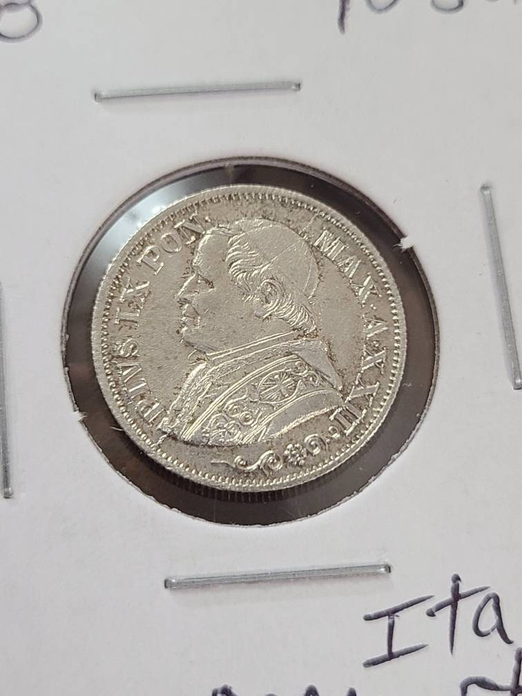 1860 italian 10 soldi  coin, high grade antique coin collecting, stunning silver European foreign coin, 90 percent silver holiday gift 2022