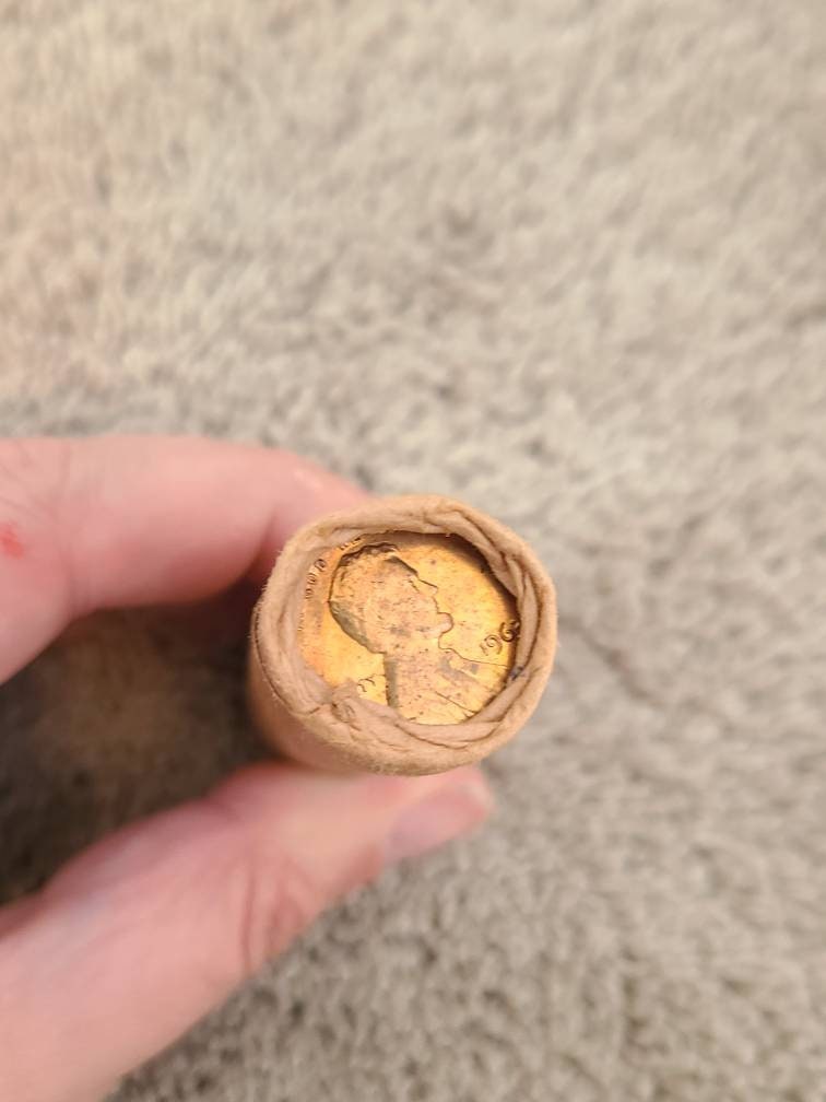 1961p Lincoln penny, original unopened beautiful uncirculated bank roll, bright red original cent, gifts for him, us coin collecting