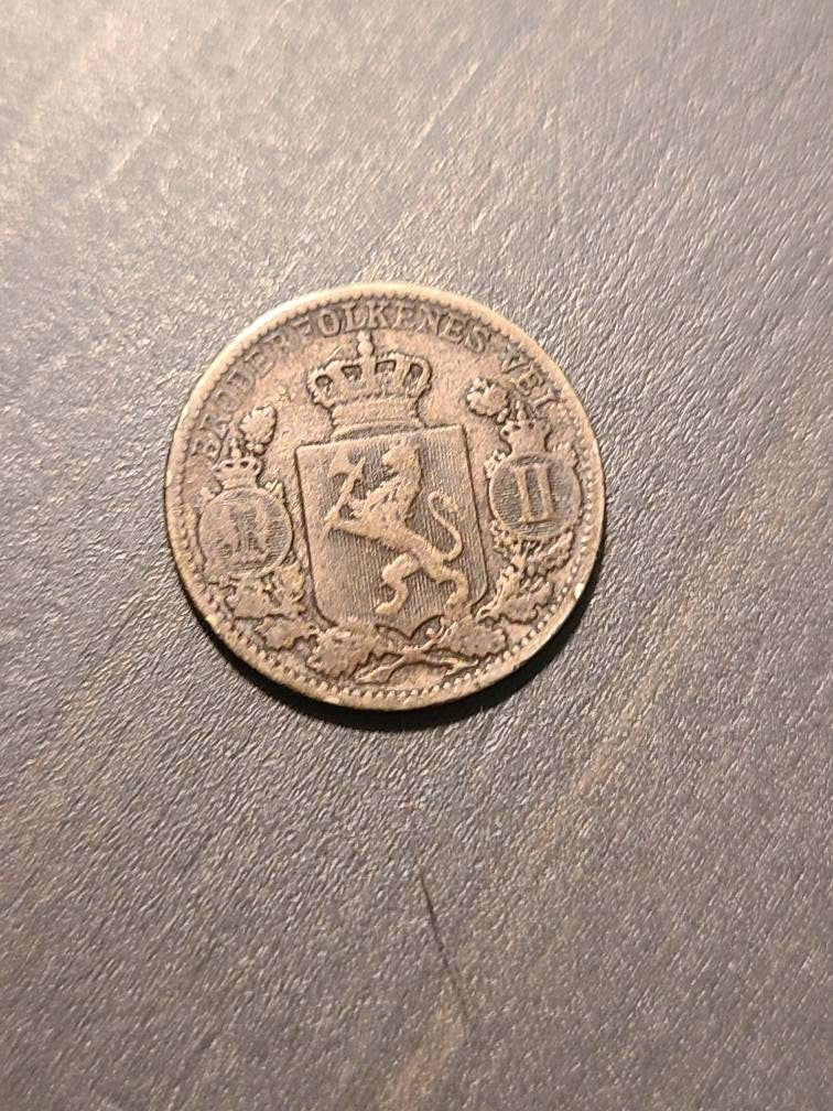 1904 Denmark silver 25 ore coin, rare nice condition foreign silver coin collecting