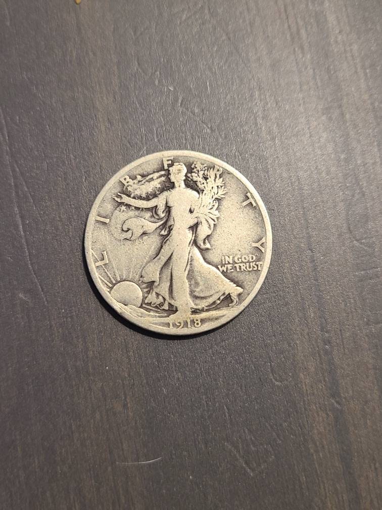 1918s walking liberty silver half dollar better early date, us coin collecting, 90 percent silver coin