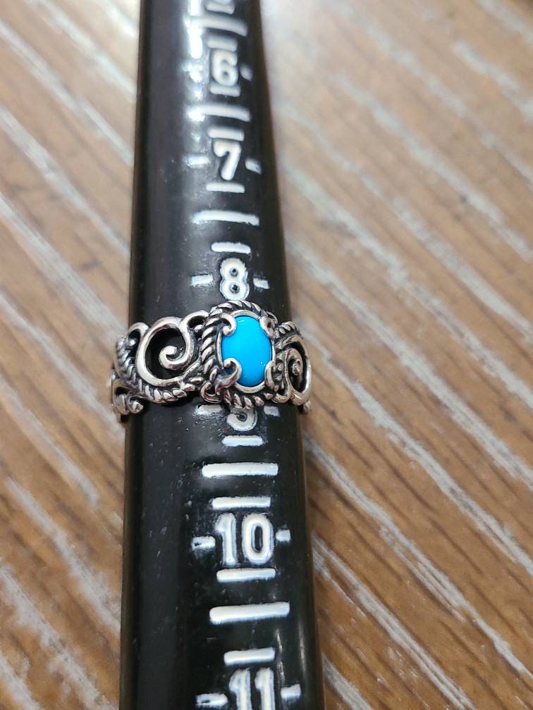 Sterling silver, handmade southwestern style, statement ring size 8.5  gifts for her  with green stone gemstones