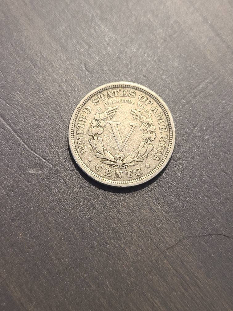 Two v nickel coin lot, you get 2 circulated full date v nickels, us coin collecting,  gifts for him