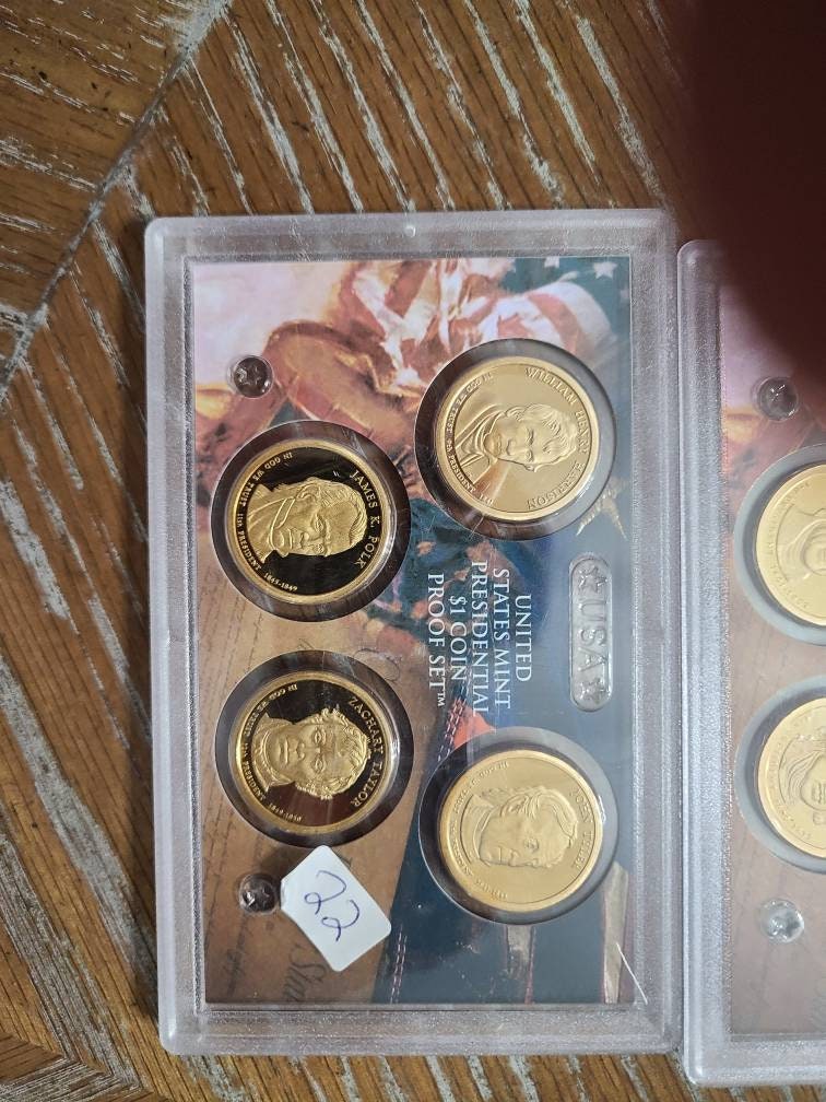 8x "gold" presidential proof  dollars in original unopened proof set. 2 packages