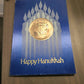 Vintage Jewish happy hannakuah card, with large bronze medallion for celebration of the holidays,  coin collecting