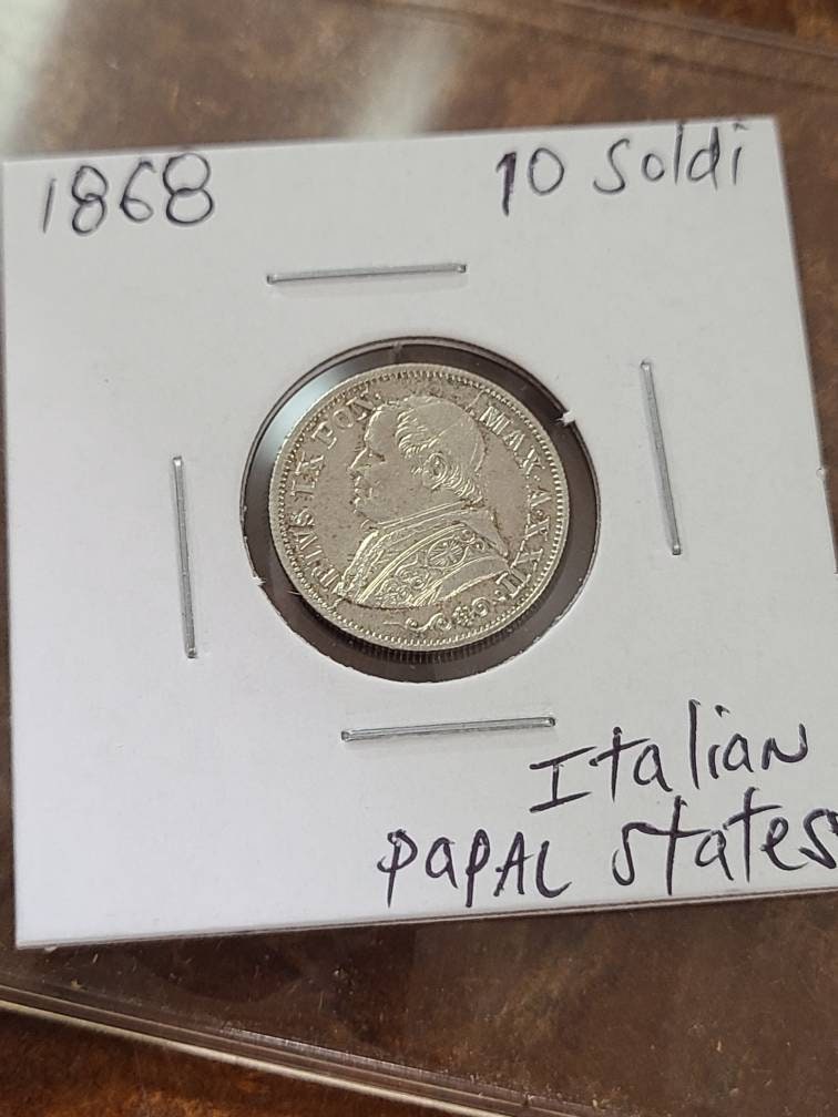 1860 italian 10 soldi  coin, high grade antique coin collecting, stunning silver European foreign coin, 90 percent silver holiday gift 2022