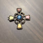 Unique vintage silver tone cross pendant,  old artisan necklace pendant, celtic style