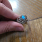 Sterling silver, handmade southwestern style, statement ring size 8.5  gifts for her  with green stone gemstones