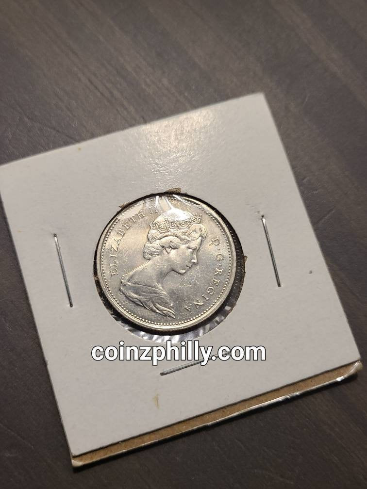 1967 Canada silver bobcat quarter, mint state centennial 25 cent piece, uncirculated 80 percent silver, queen elizabeth rememberance gift