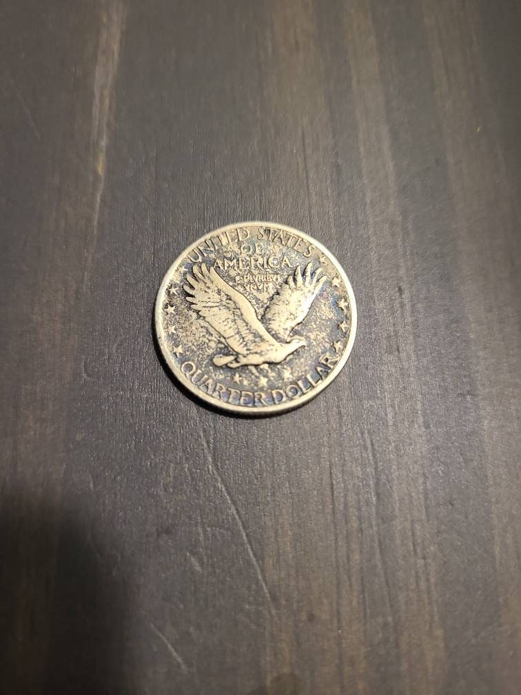 1930 standing liberty quarter, /very fine++ . 90 percent silver antique American coin