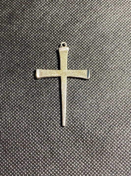 Unique antique sterling silver cross pendant,  old artisan necklace pendant, handmade Christian fine jewelry gift