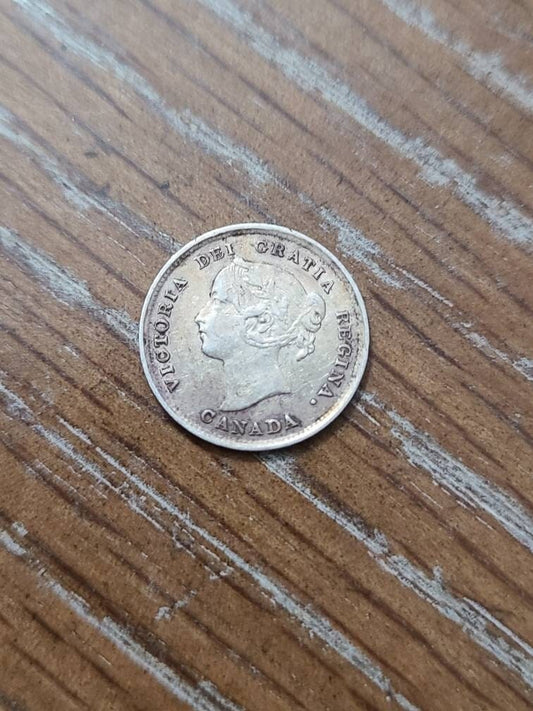 1893  Canada 5 cents silver queen Victoria  antique coin, beautiful condition unchecked for varieties, almost uncirculated