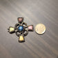 Unique vintage silver tone cross pendant,  old artisan necklace pendant, celtic style
