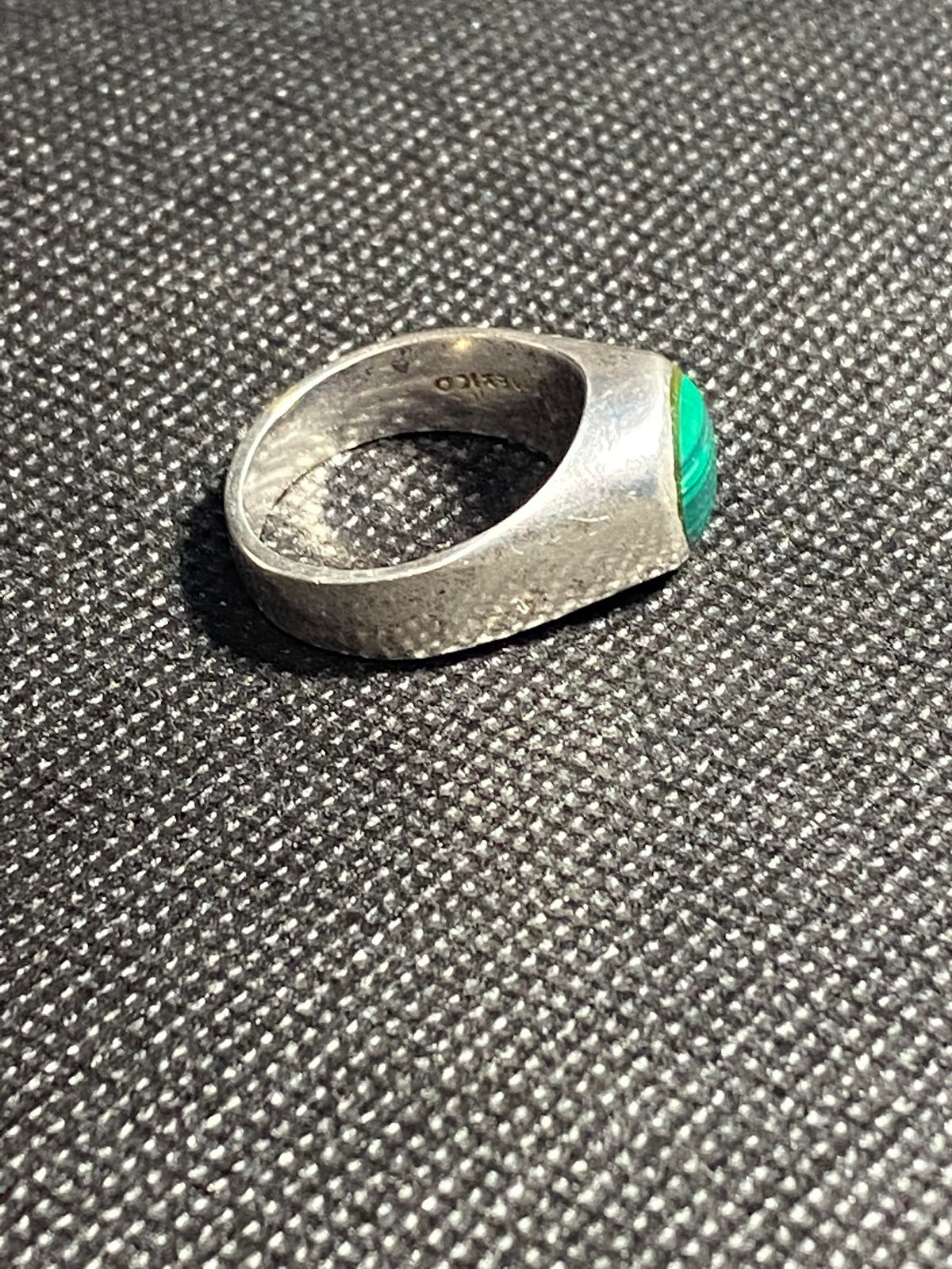 Sterling silver, handmade southwestern style, statement ring size 9.5  gifts for her  with green malachite gemstones