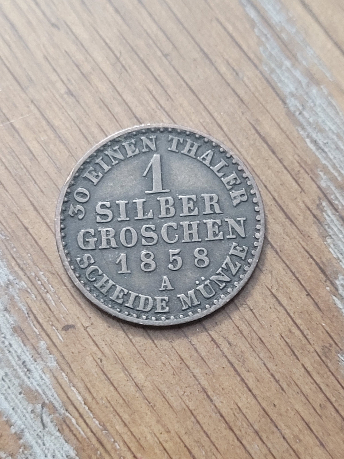 1858b German states 1 silver grossen  silver coin beautiful 1800s coin