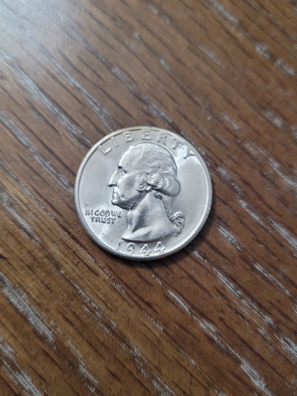 1944s rare  beautiful uncirculated silver Washington quarter, 90 percent us rare old coin